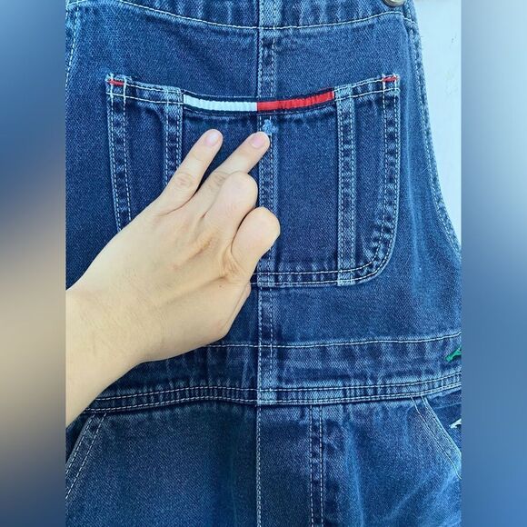 Y2K/ 90s Beyonce Tyra Banks Tommy Hilfiger Jean Overalls - Picture 5 of 11